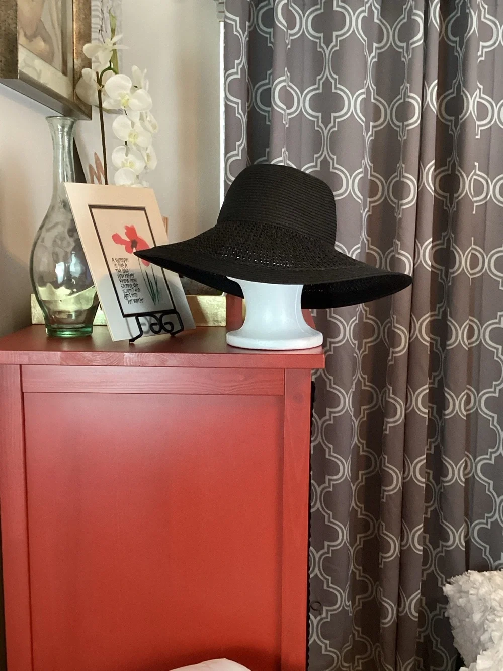 J. Crew Black Wide-Brim Straw Sun Hat
